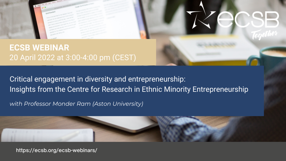 Webinar ‘Critical engagement in diversity and entrepreneurship’ on 20 April 2022