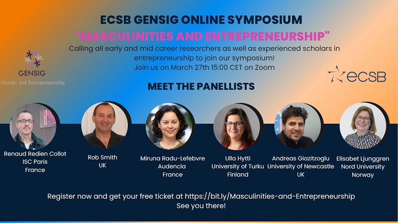 ECSB Online Symposium on “Masculinities and Entrepreneurship” on 27 March